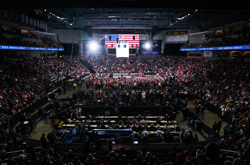 Crowd at the Donald Trump president MAGA rally in Toledo, OH